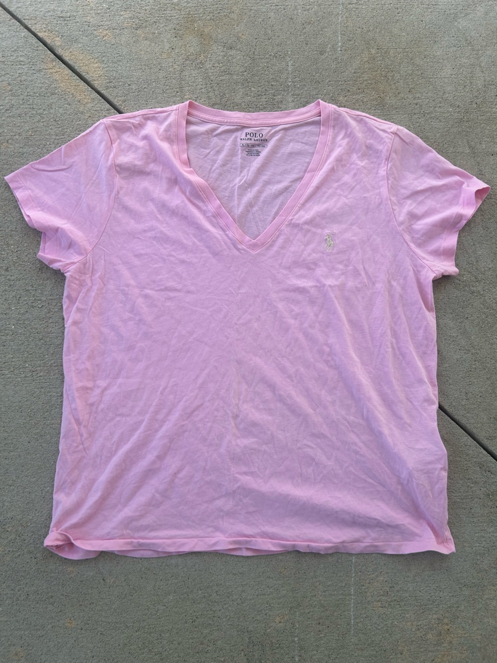 Polo by Ralph Lauren Light Pink V-Neck Short Sleeve Tee